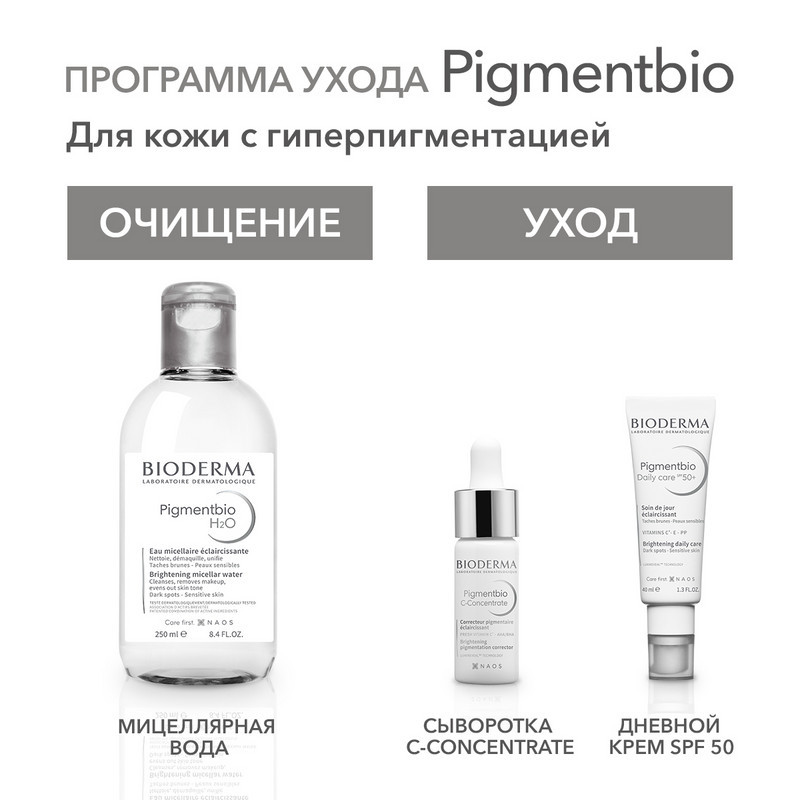 Bioderma Pigmentbio Daily care SPF 50+ Крем дневной осветляющий для кожи с гиперпигментацией 40 мл