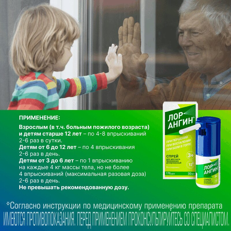 Лорангин 0,255мг/доза спрей для местного применения 30 мл