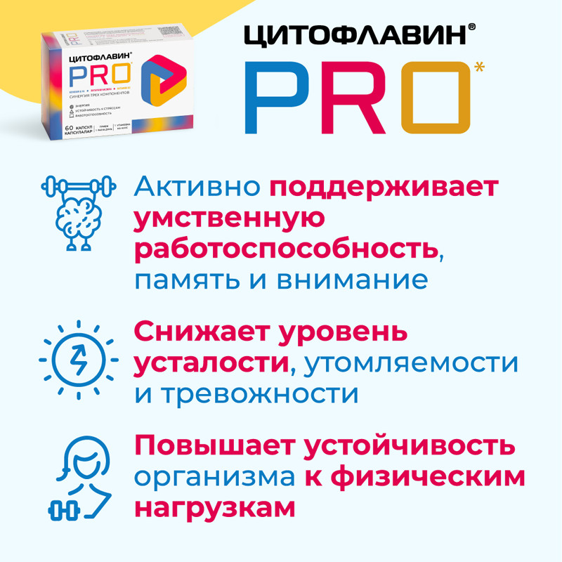 Цитофлавин Про капсулы 60 шт