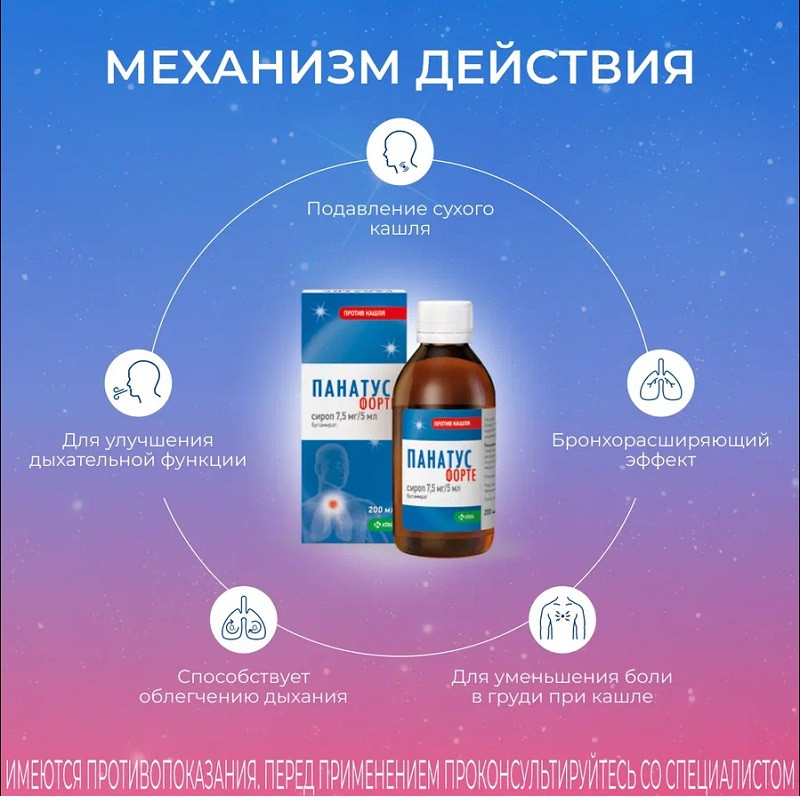 Панатус Форте 7,5 мг/5 мл сироп 200 мл