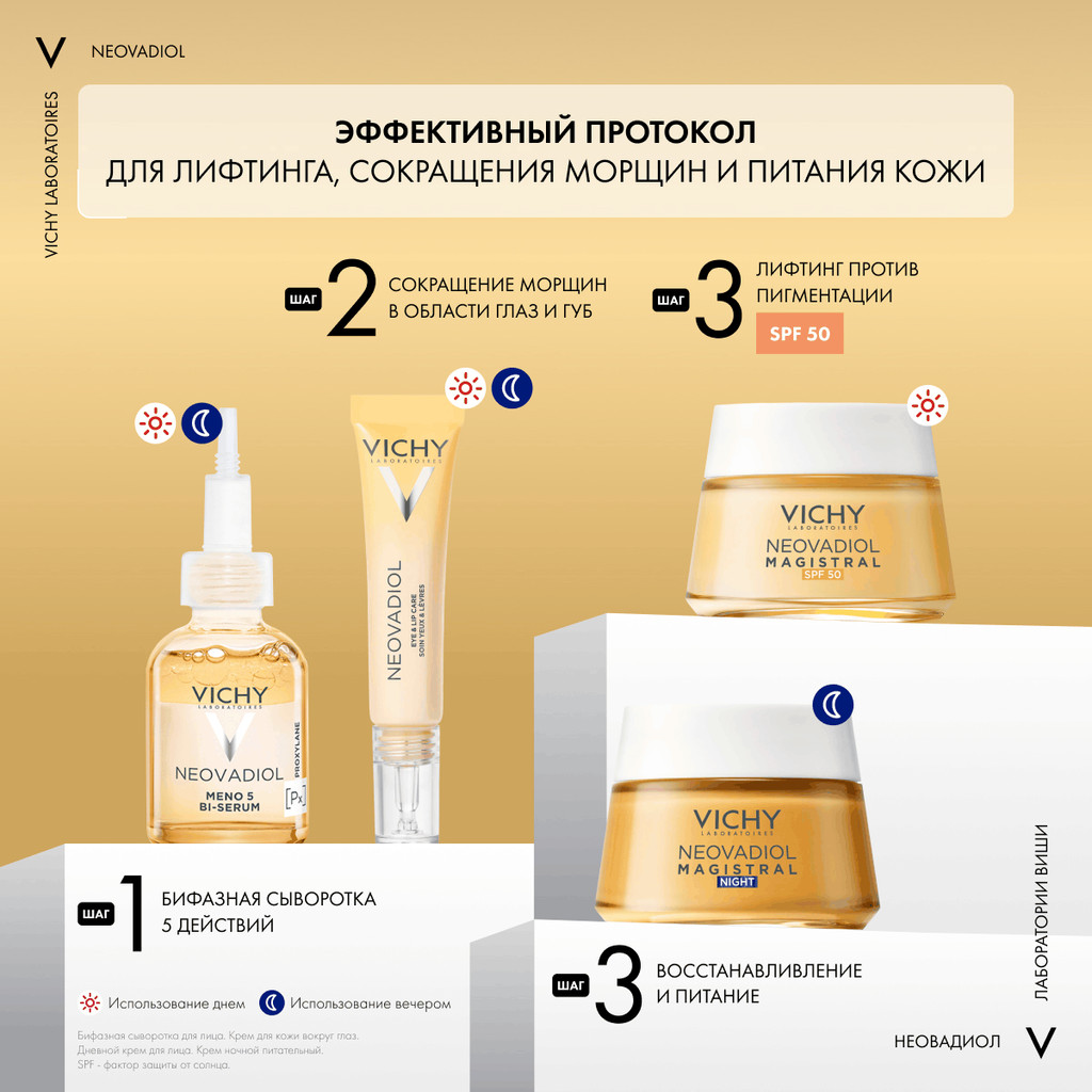 Vichy Neovadiol Антивозрастной дневной лифтинг-крем от морщин и пигментации в период менопаузы 50 мл