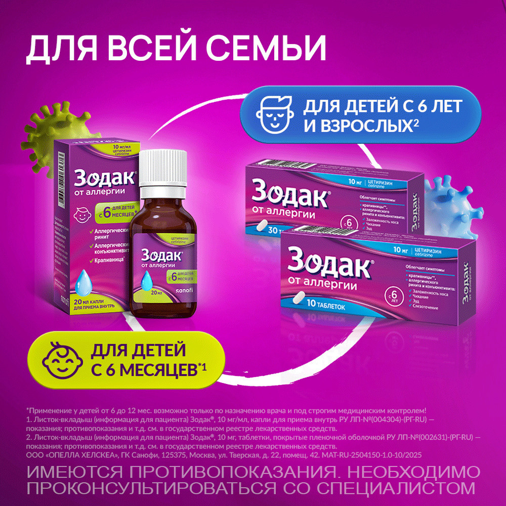 Зодак 10 мг таблетки 30 шт