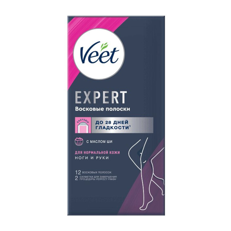 Veet Expert Восковые полоски для депиляции нормальной кожи 12 шт