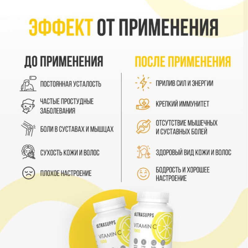 Ultrasupps Витамин С 1000 мг таблетки 60 шт