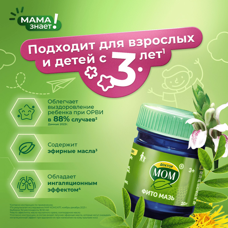 Доктор Мом Фито мазь для наружного применения 20 г