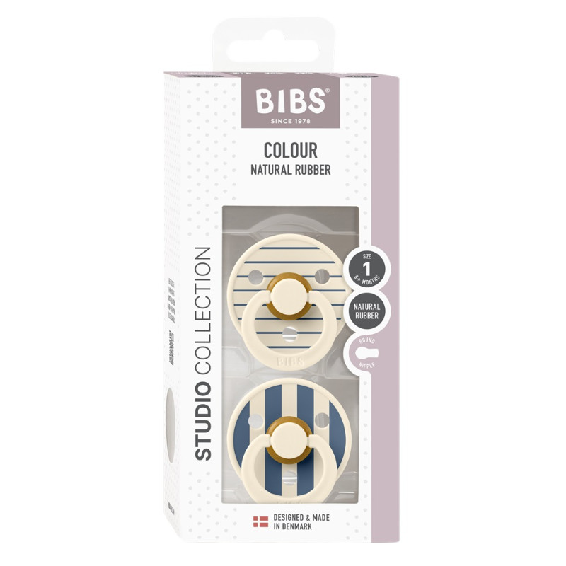Bibs Colour Пустышка латексная с 0 месяцев Ivory-Steel Blue 2 шт 