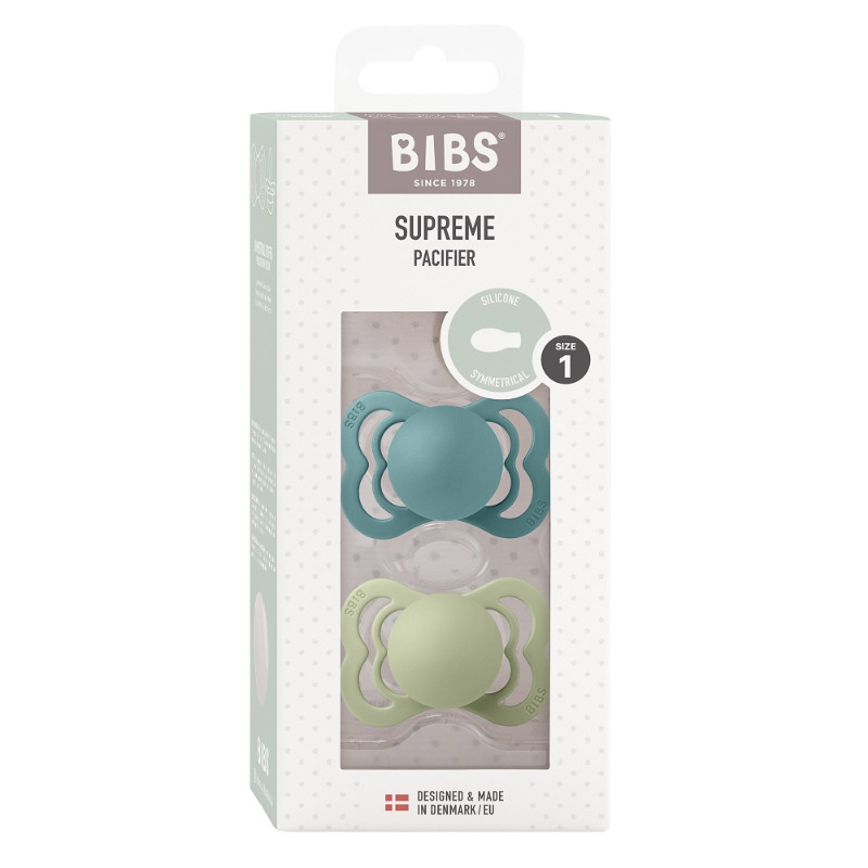 Bibs Supreme Пустышка силиконовая с 0 месяцев Island Sea-Sage 2 шт