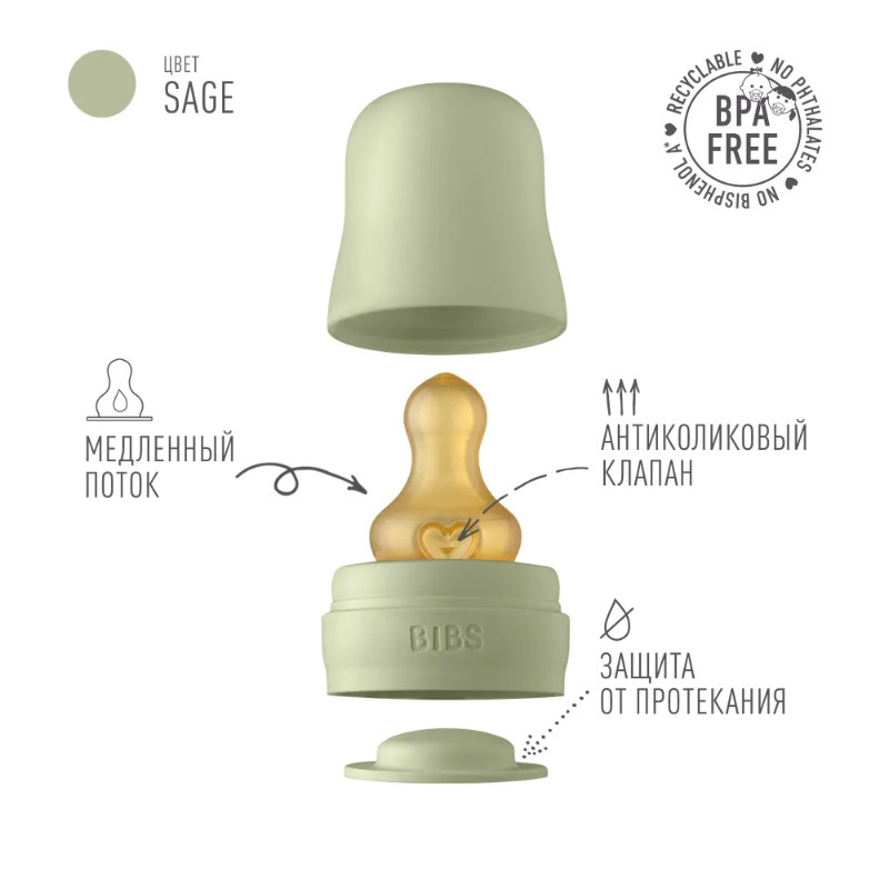 Bibs Бутылочка с соской Sage 110 мл
