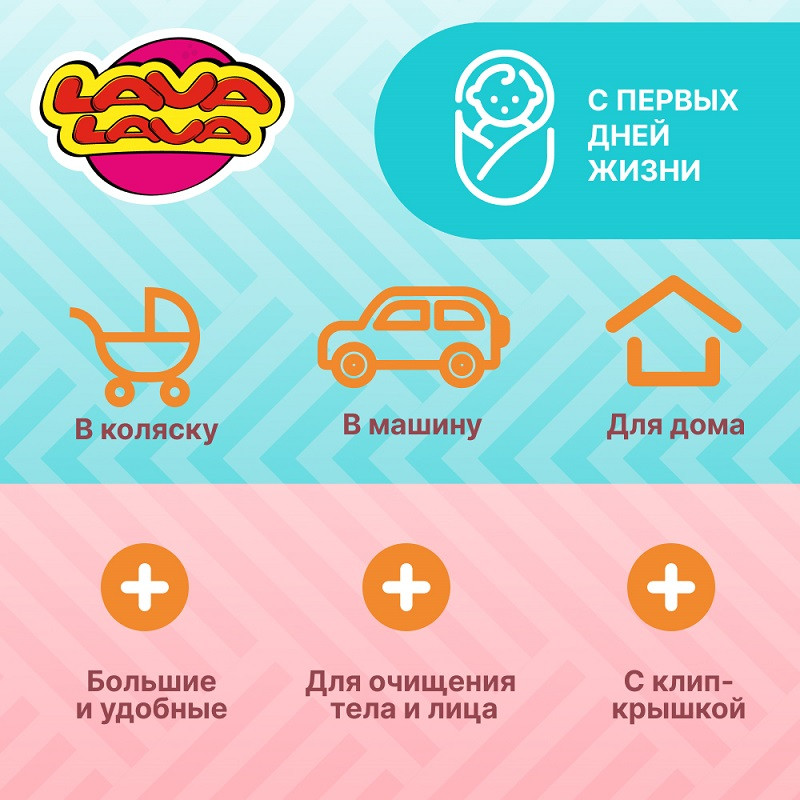 Лава Лава Салфетки влажные детские без отдушки 80 шт