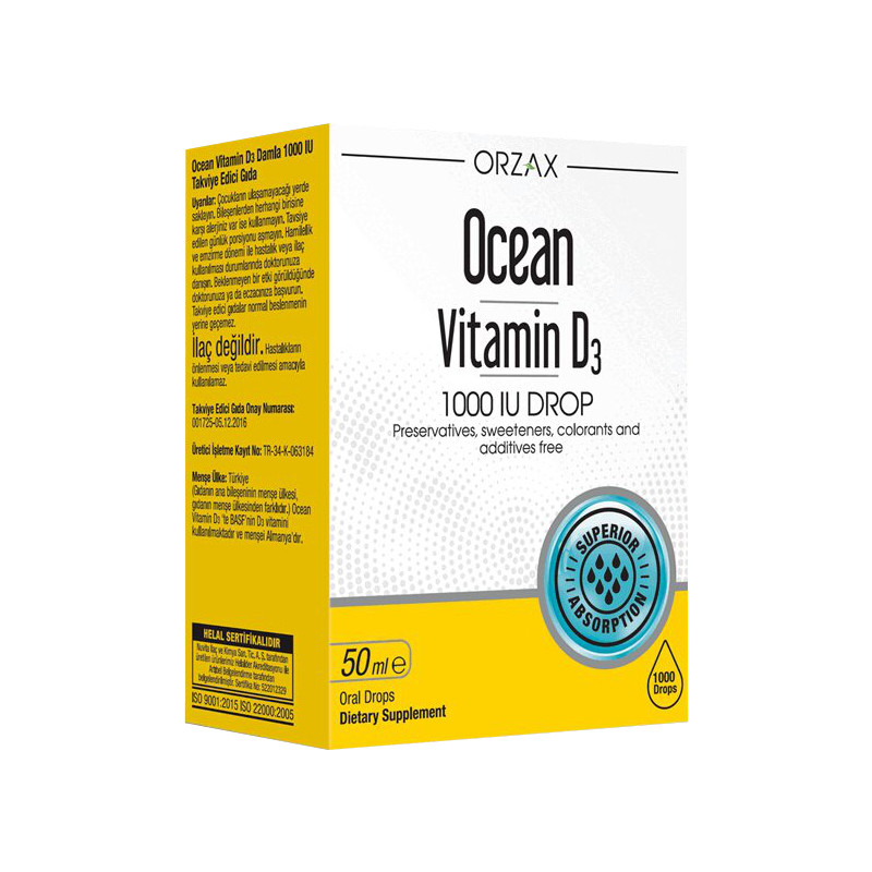 Orzax Ocean Vitamin D3 1000 МЕ капли для према внутрь 50 мл