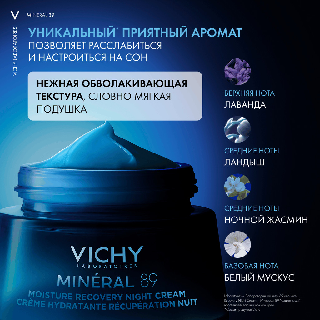 Vichy Mineral 89 Крем ночной увлажняющий восстанавливающий 50 мл