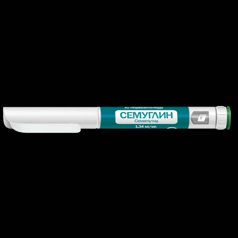 Семуглин 1,34 мг/мл раствор для инъекций 1 мг/доза шприц-ручка 3 мл + иглы 4 шт