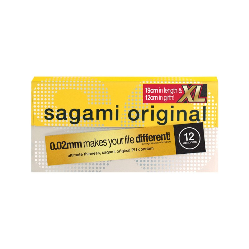 Sagami Original 0,02 Презервативы полиуретановые размер XL 12 шт