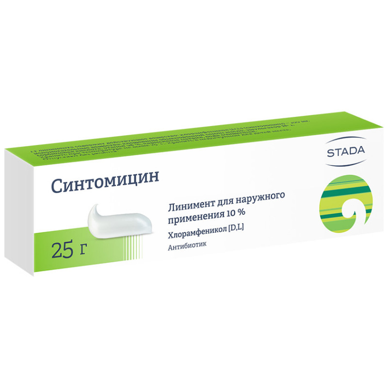 Синтомицин 10% линимент для наружного применения 25 г