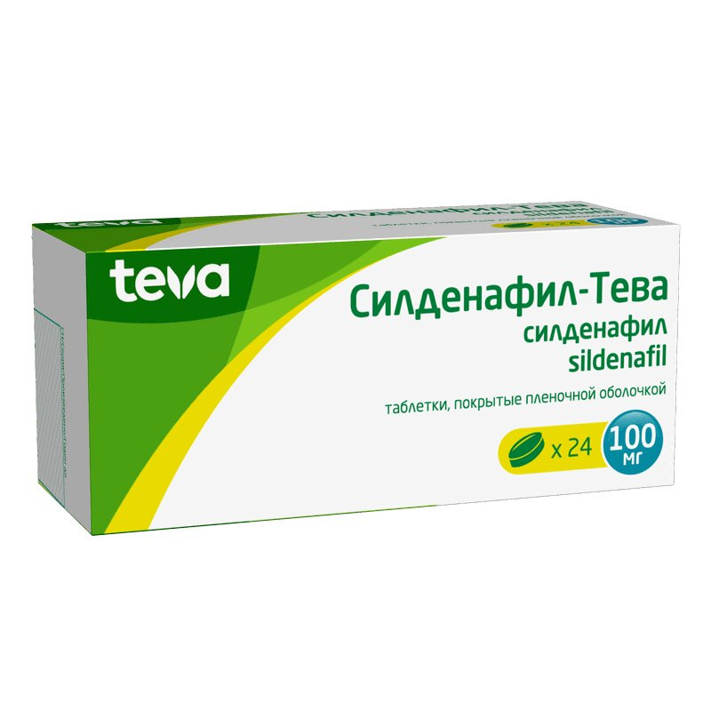 Силденафил-Тева 100 мг таблетки 24 шт