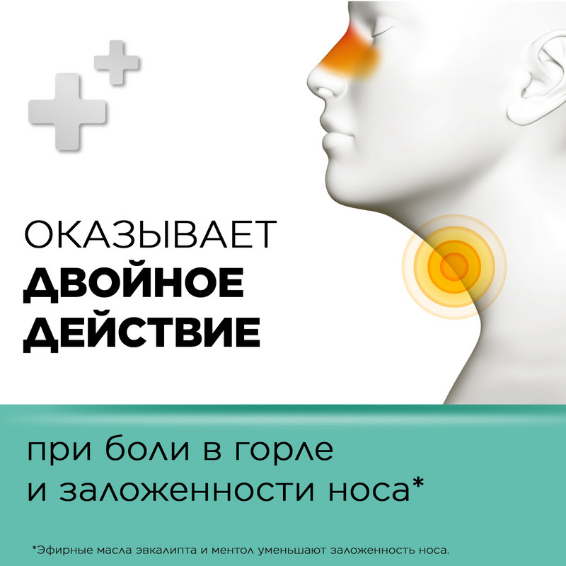Стрепсилс с Ментолом и Эвкалиптом таблетки для рассасывания 24 шт