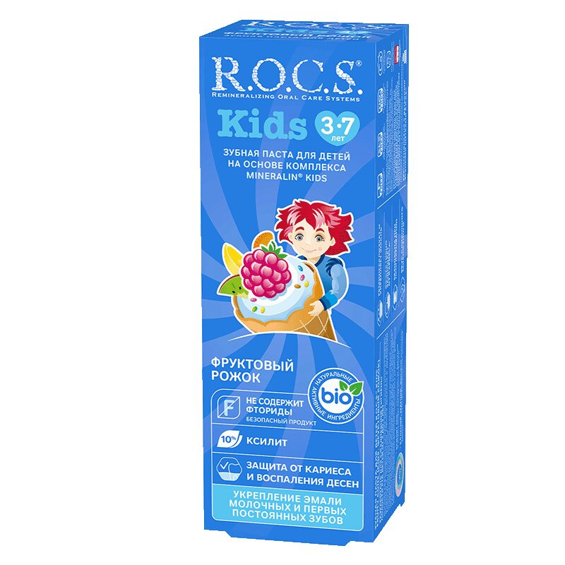 R.O.C.S. Kids Зубная паста для детей 3-7 лет Фруктовый рожок 45 г