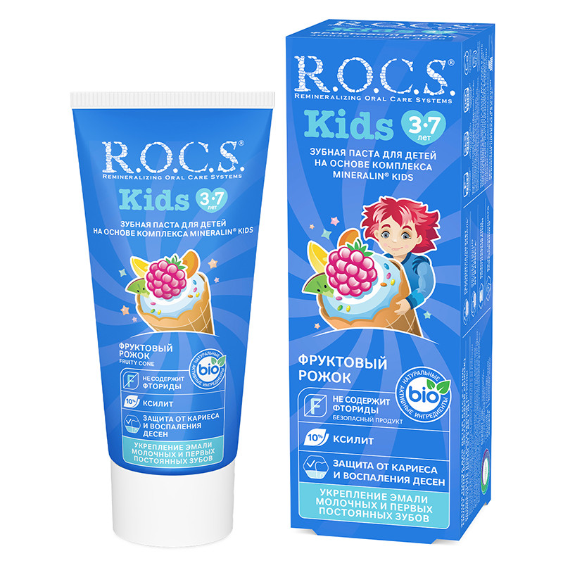 R.O.C.S. Kids Зубная паста для детей 3-7 лет Фруктовый рожок 45 г