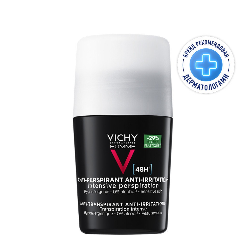 Vichy Homme Дезодорант-антиперспирант для чувствительной кожи 48 ч 50 мл