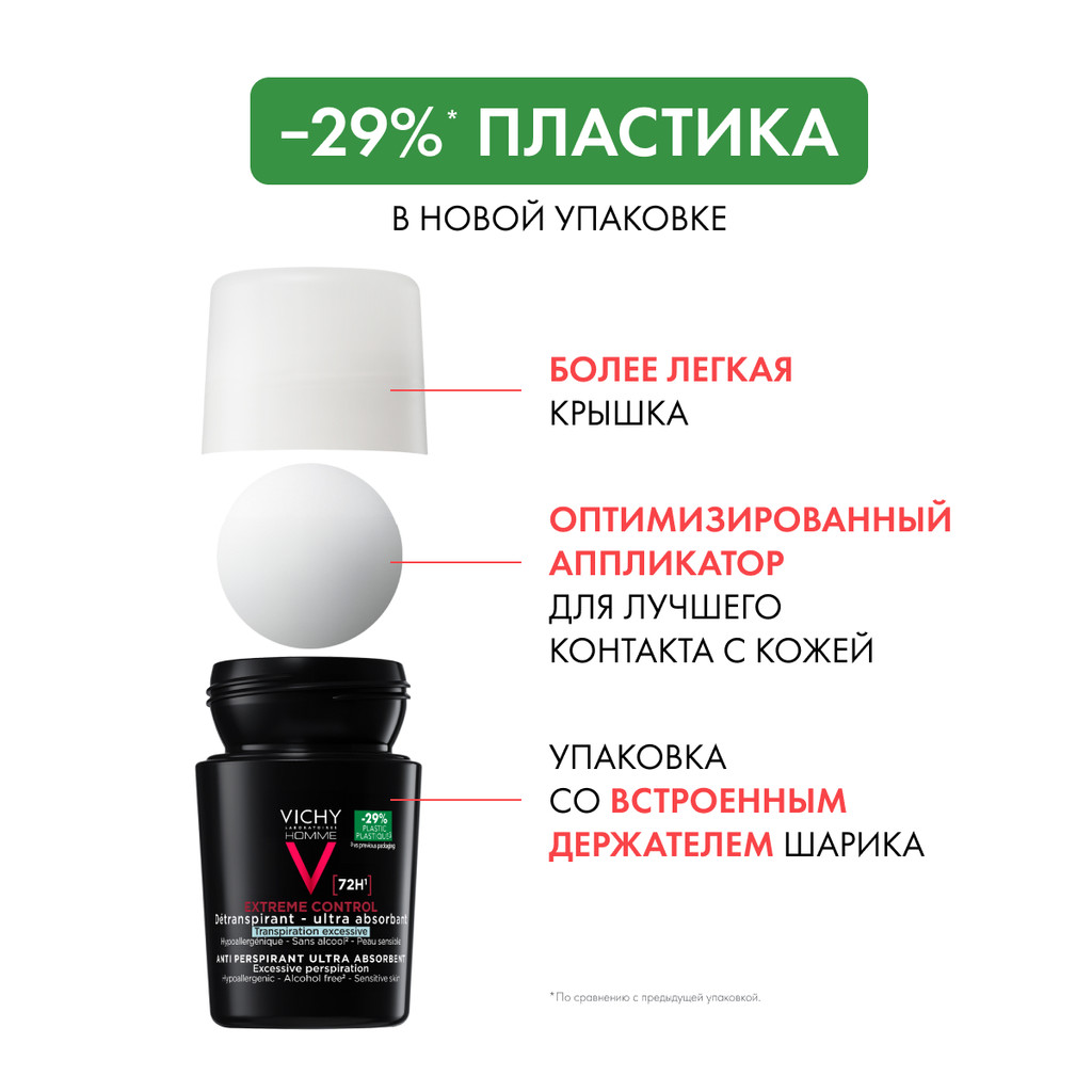 Vichy Homme Дезодорант-антиперспирант против избыточного потоотделения 72 ч 50 мл