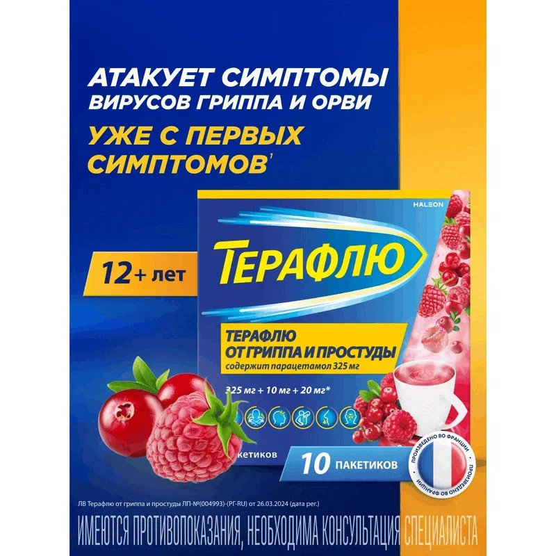 ТераФлю порошок для приготовления раствора Лесные ягоды 10 шт