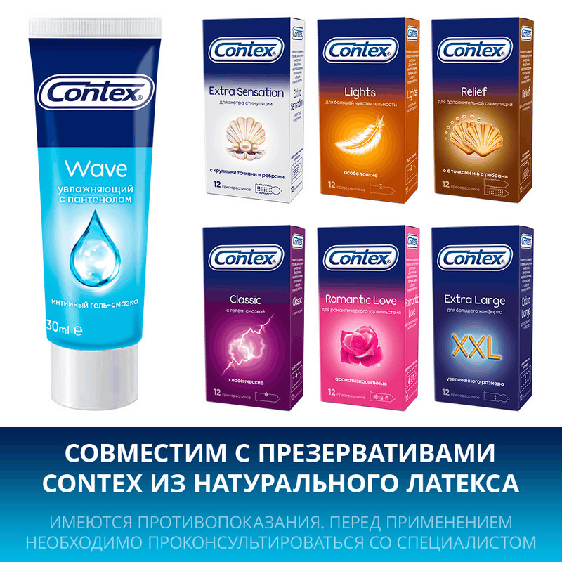 Contex Wave Гель-смазка увлажняющая с пантенолом 30 мл