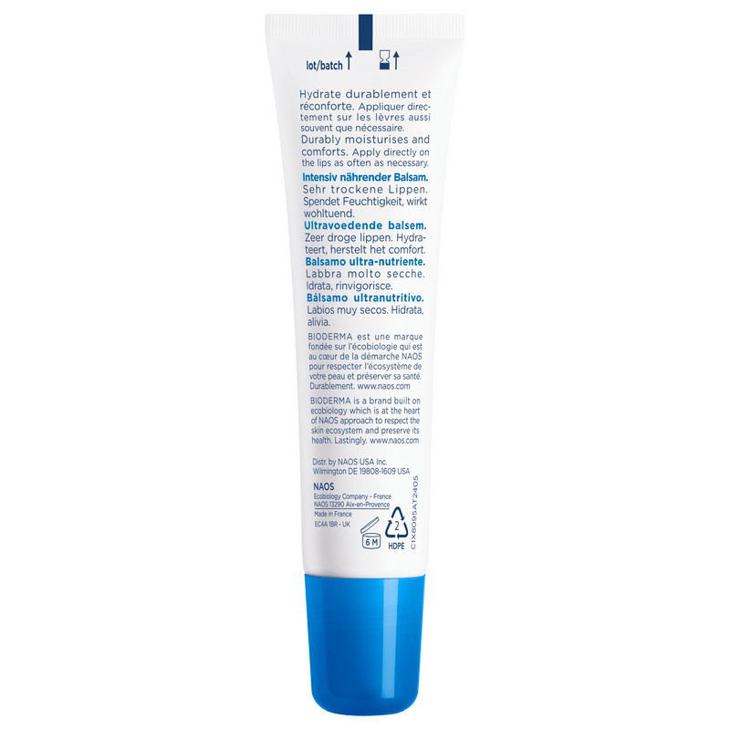 Bioderma Atoderm Восстанавливающий бальзам для губ 15 мл