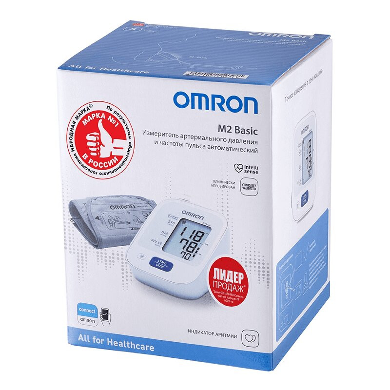 Omron Тонометр автоматический M2 Basic на плечо без адаптера с манжетой 22-32 см