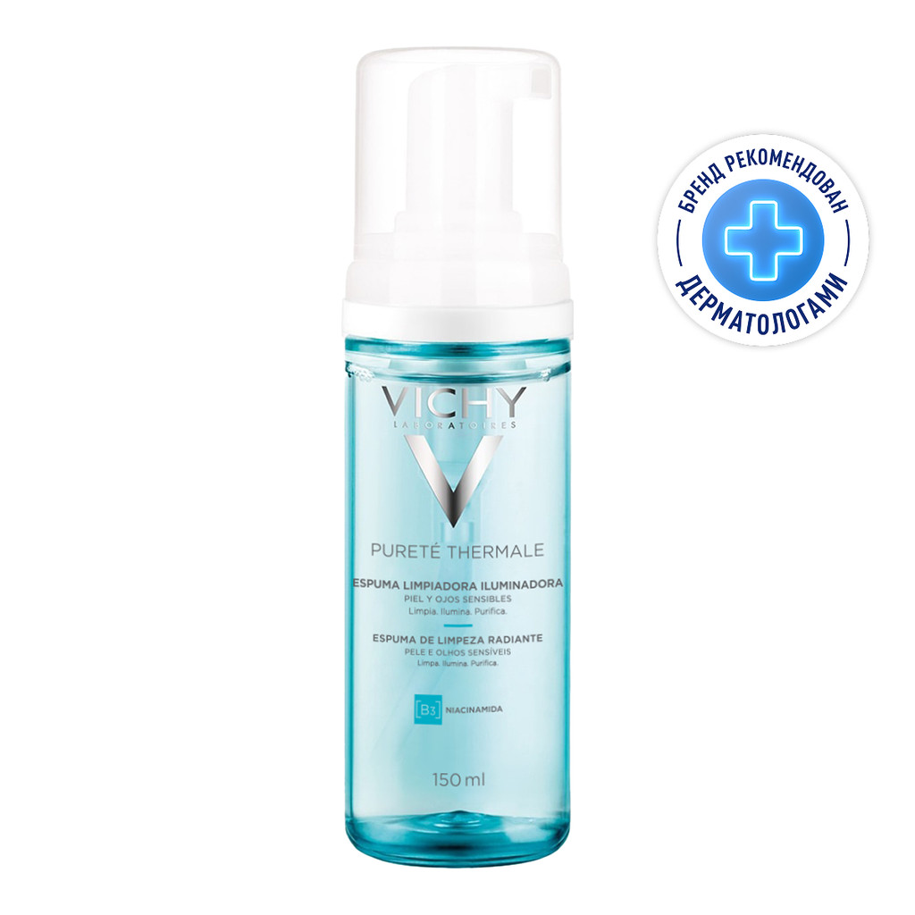 Vichy Purete Thermale Пенка очищающая для лица придающая сияние 150 мл