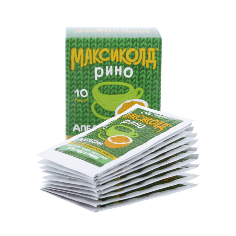 Максиколд Рино порошок для приготовления раствора Апельсин 15 г 10 шт