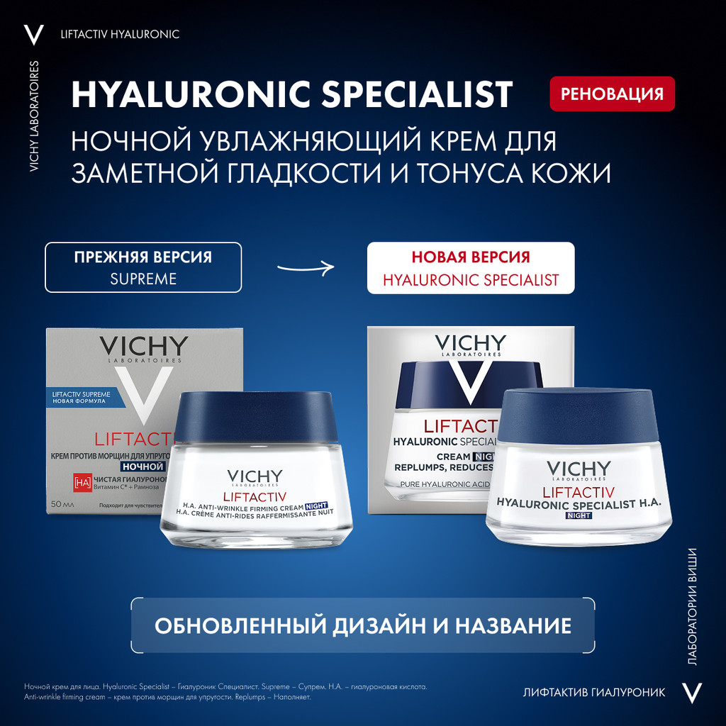 Vichy Liftactiv Крем ночной против морщин для упругости и увлажнения 50 мл