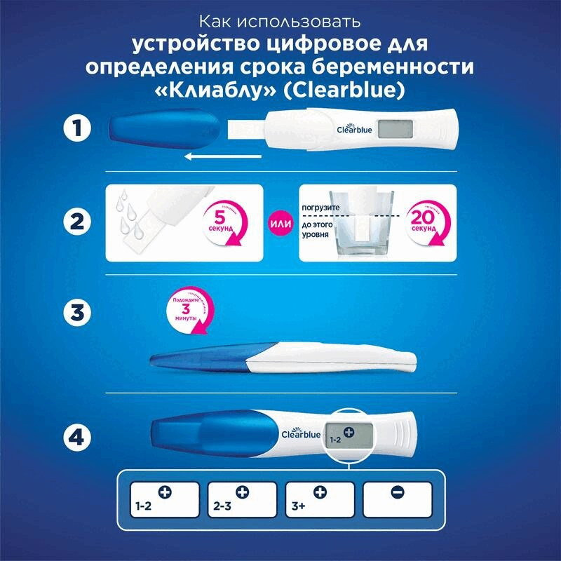 Clearblue Тест на беременность цифровой с определением срока в неделях 1 шт