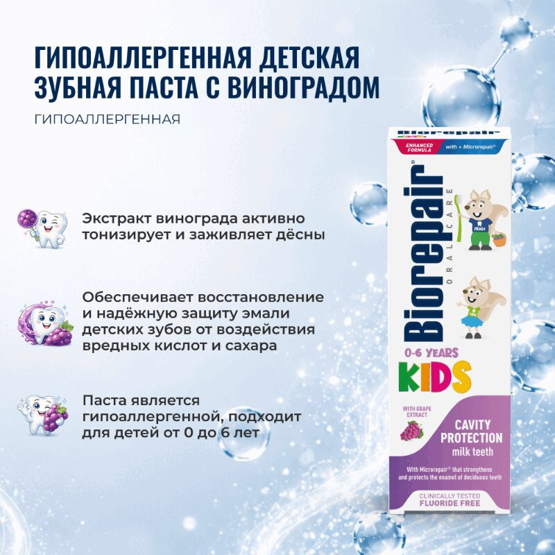 BioRepair Кидс Зубная паста Виноград 50 мл