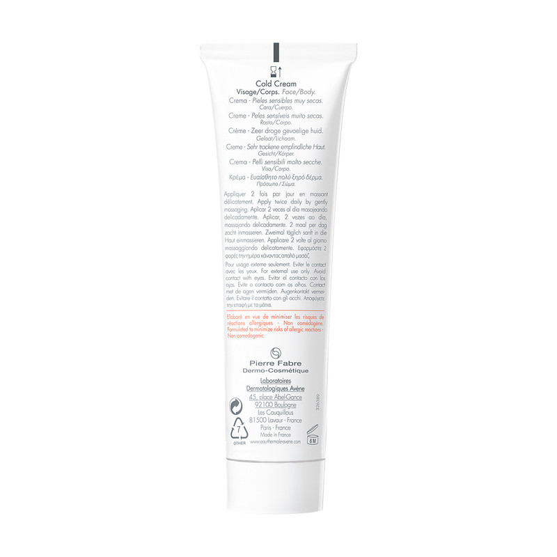 Avene Cold Cream Крем защитный для очень сухой и чувствительной кожи лица и тела 100 мл