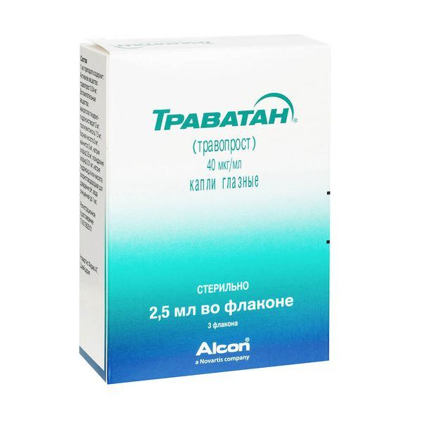 Траватан 40 мкг/мл капли глазные 2,5 мл 3 шт