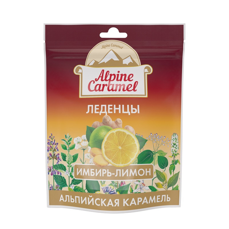 Альпийская карамель леденцы Имбирь-Лимон 75 г