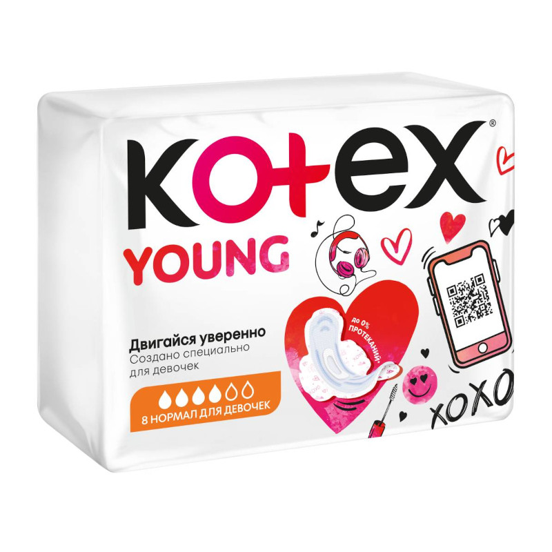 Kotex Young Прокладки для девочек Нормал 8 шт