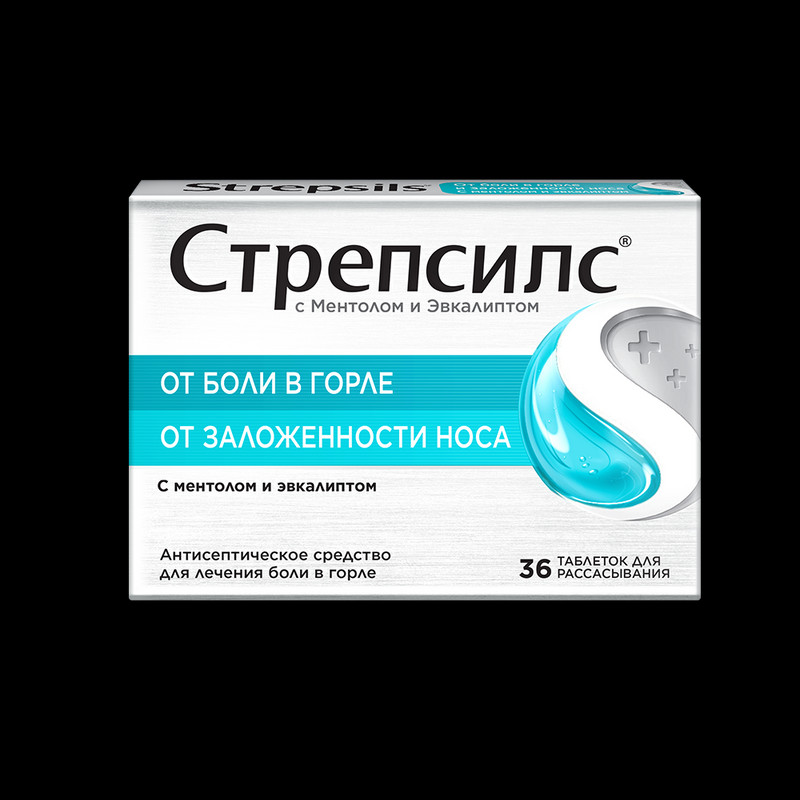 Стрепсилс с Ментолом и Эвкалиптом таблетки для рассасывания 36 шт